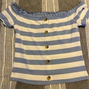 Aeropostale Blue and White Striped Top - Size M